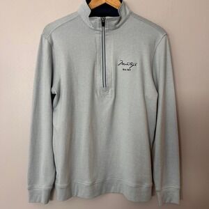 Straight Down Sweatshirt Men M 1/4 Zip Pullover Gray Performance Montage Big Sky